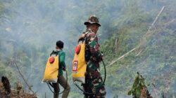 Karhutla Belum Sepenuhnya Padam, Personel Kodam XIX/Tuanku Tambusai Terus Berjibaku di Lapangan